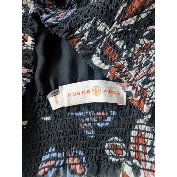 Tory Burch Silk Floral Indie Tiered Maxi Dress Size 0 Hopewell Runs Large #1A459 - Picture 8 of 12